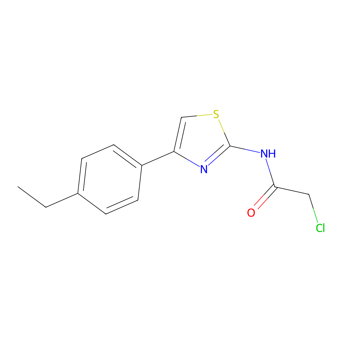 2-chloro-N-[4-(4-ethylphenyl)-1,3-thiazol-2-yl]acetamide molecular structure, CAS 545437-12-5