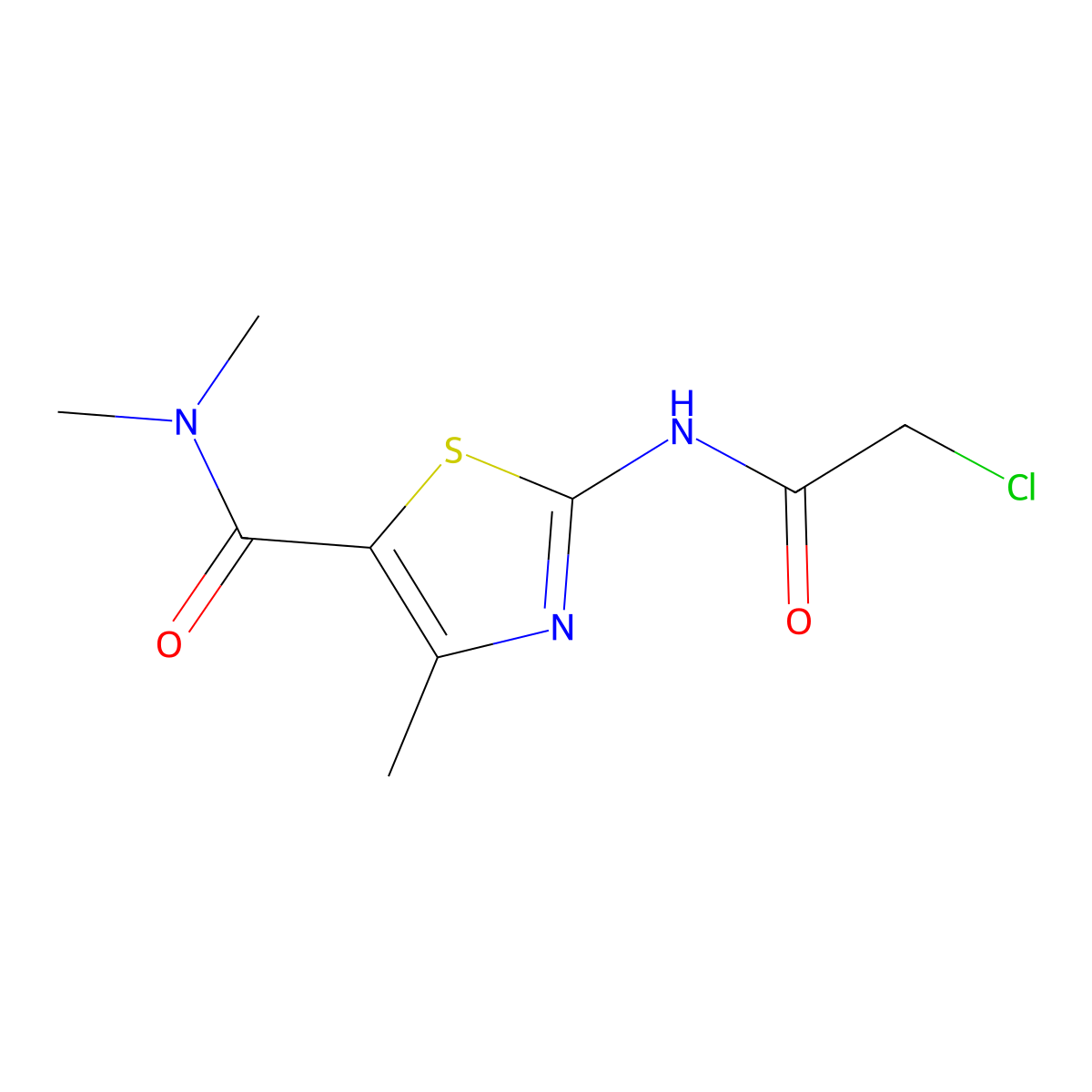 2-[(chloroacetyl)amino]-N,N,4-trimethyl-1,3-thiazole-5-carboxamide molecular structure, CAS 545437-13-6