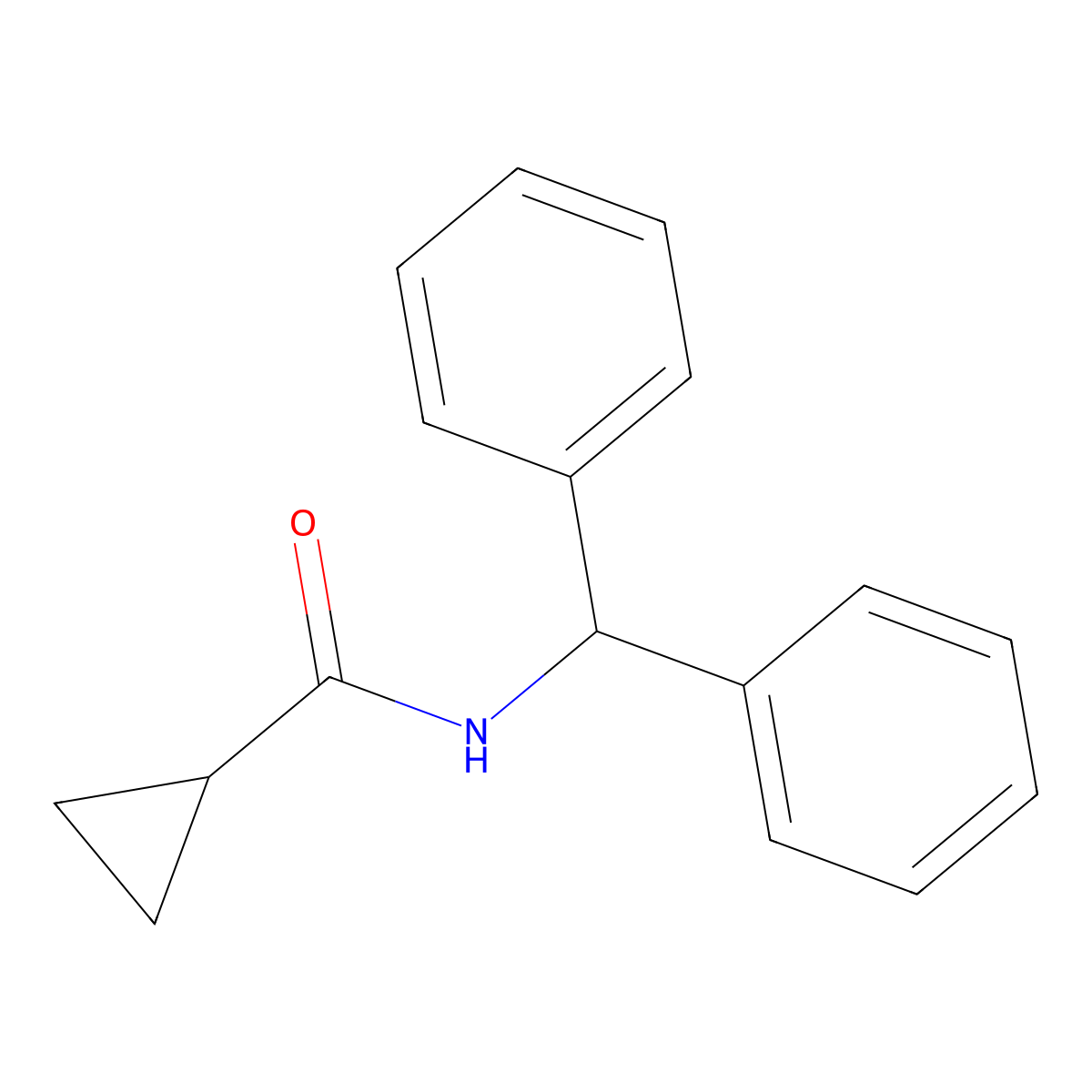 N-(diphenylmethyl)cyclopropanecarboxamide molecular structure, CAS 545437-24-9