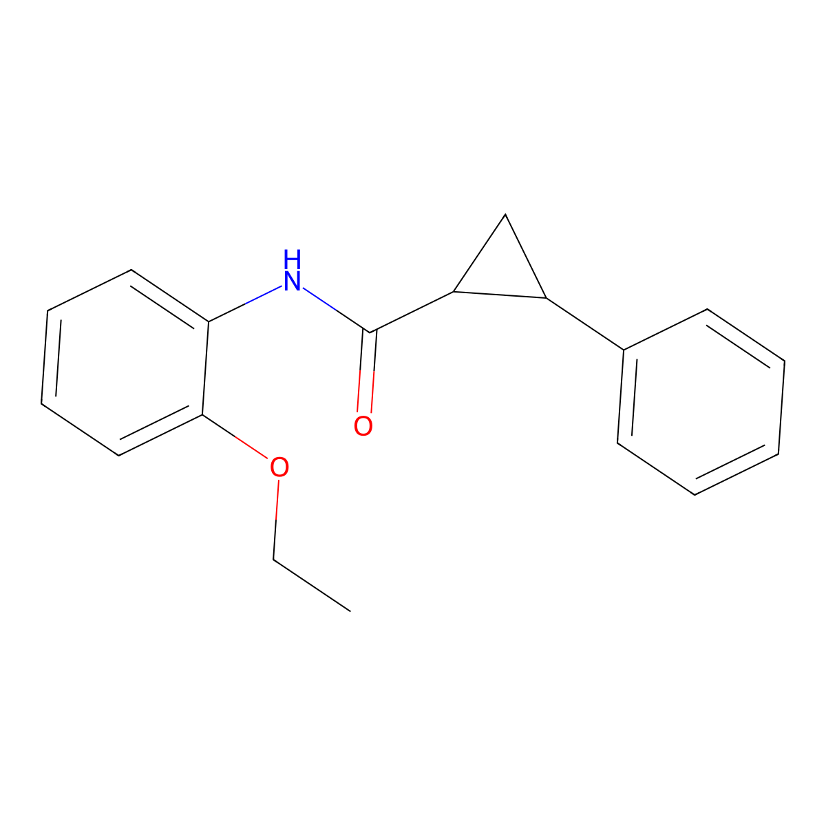 N-(2-ethoxyphenyl)-2-phenylcyclopropane-1-carboxamide molecular structure, CAS 545437-34-1