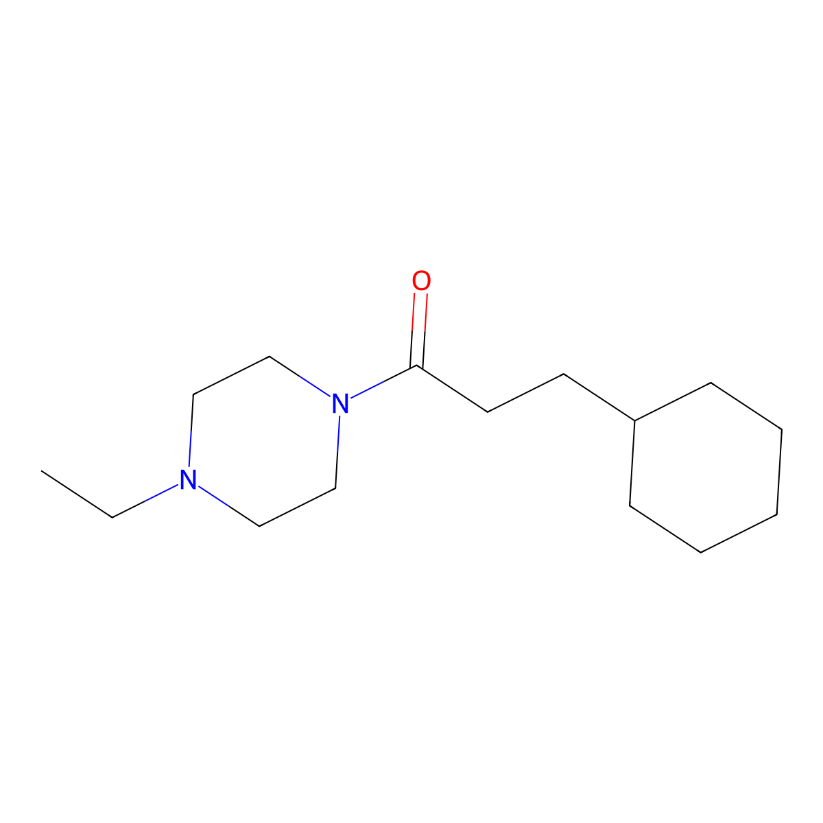3-Cyclohexyl-1-(4-ethylpiperazin-1-yl)propan-1-one molecular structure, CAS 545437-43-2