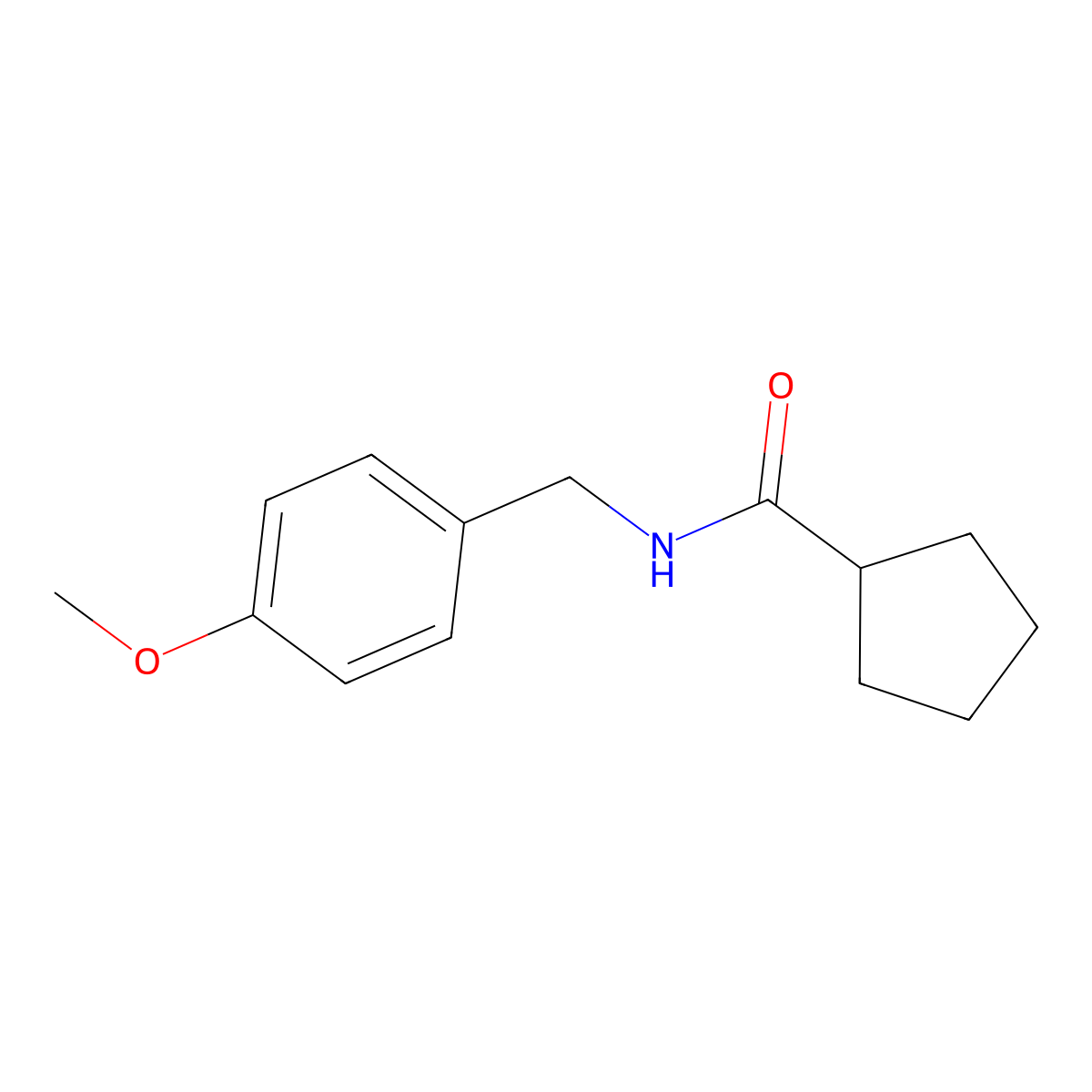 N-[(4-methoxyphenyl)methyl]cyclopentanecarboxamide molecular structure, CAS 545437-48-7