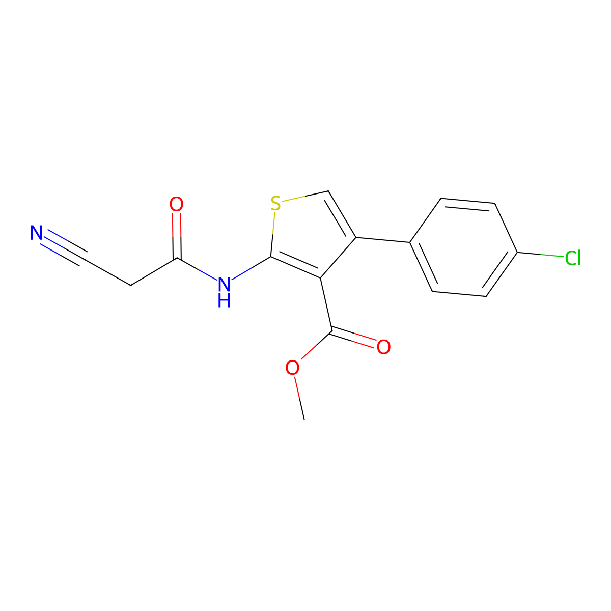 Methyl 4-(4-chlorophenyl)-2-[(cyanoacetyl)amino]thiophene-3-carboxylate molecular structure, CAS 545437-54-5