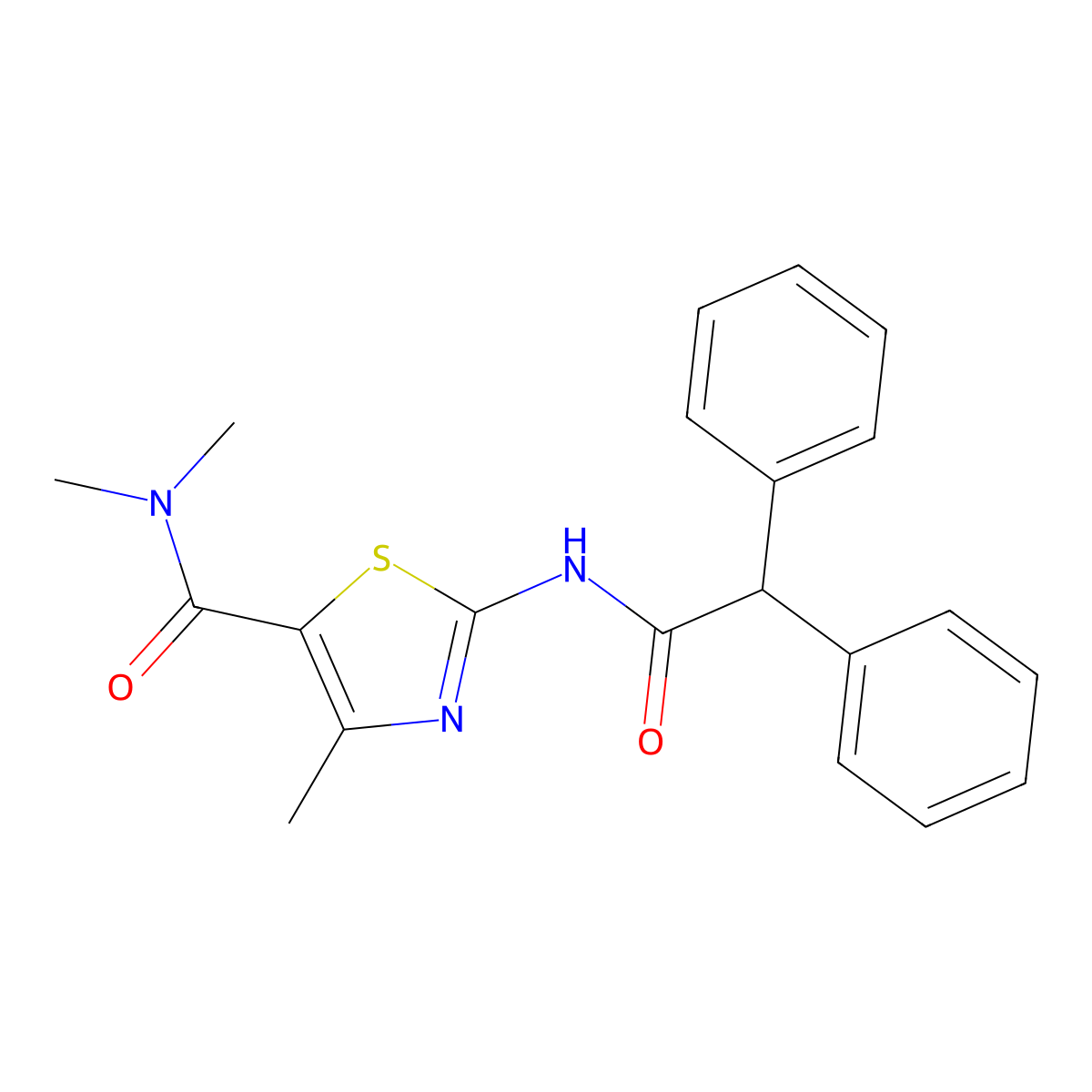 2-[(2,2-diphenylacetyl)amino]-N,N,4-trimethyl-1,3-thiazole-5-carboxamide molecular structure, CAS 545437-56-7