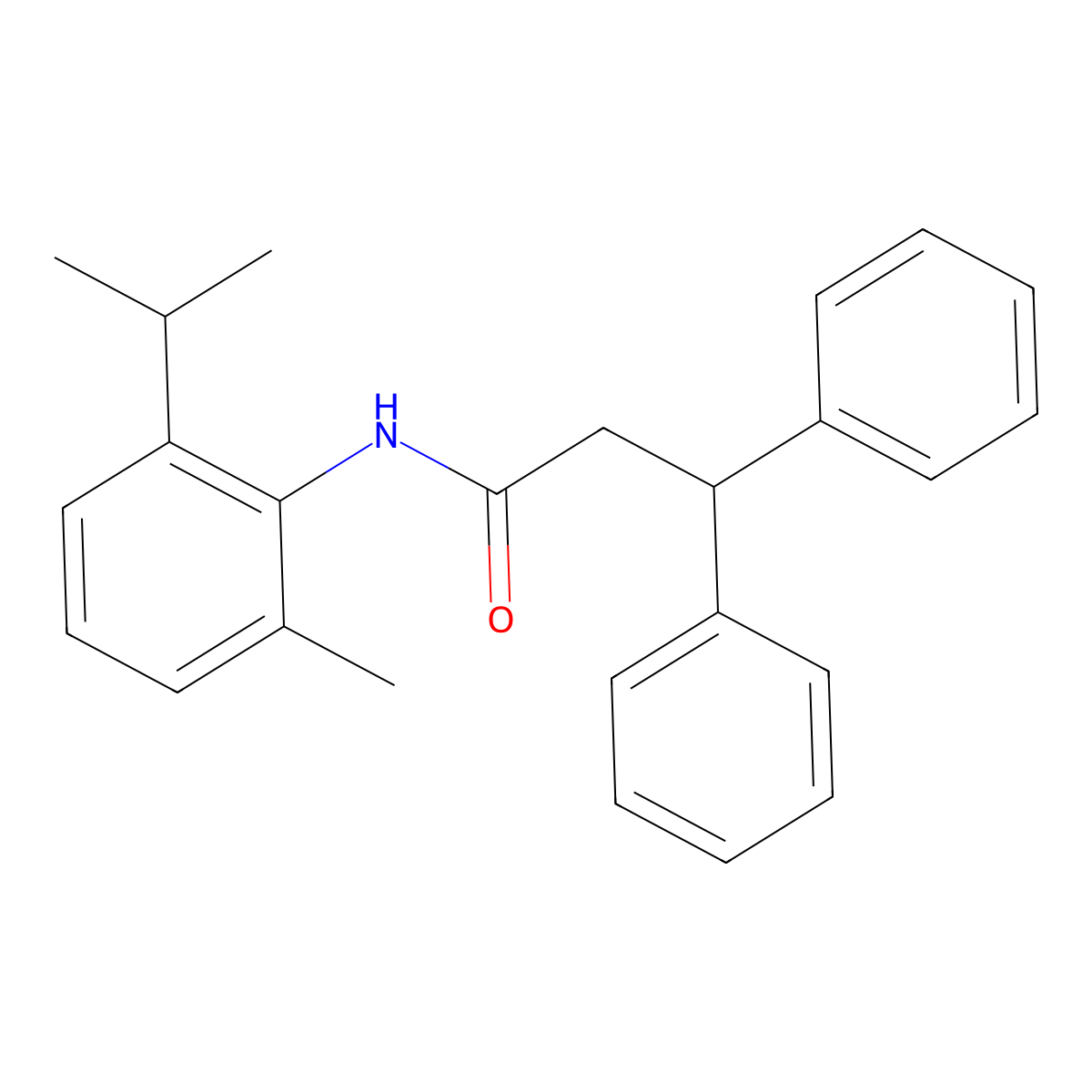 N-(2-isopropyl-6-methylphenyl)-3,3-diphenylpropanamide molecular structure, CAS 545437-59-0