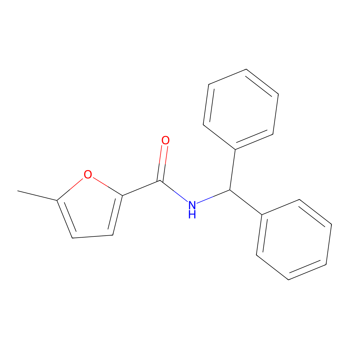 N-benzhydryl-5-methylfuran-2-carboxamide molecular structure, CAS 545437-61-4
