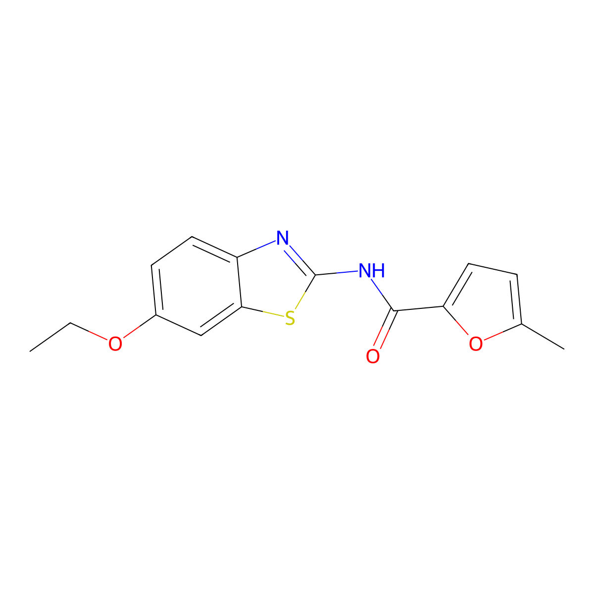 N-(6-ethoxy-1,3-benzothiazol-2-yl)-5-methylfuran-2-carboxamide molecular structure, CAS 545437-62-5