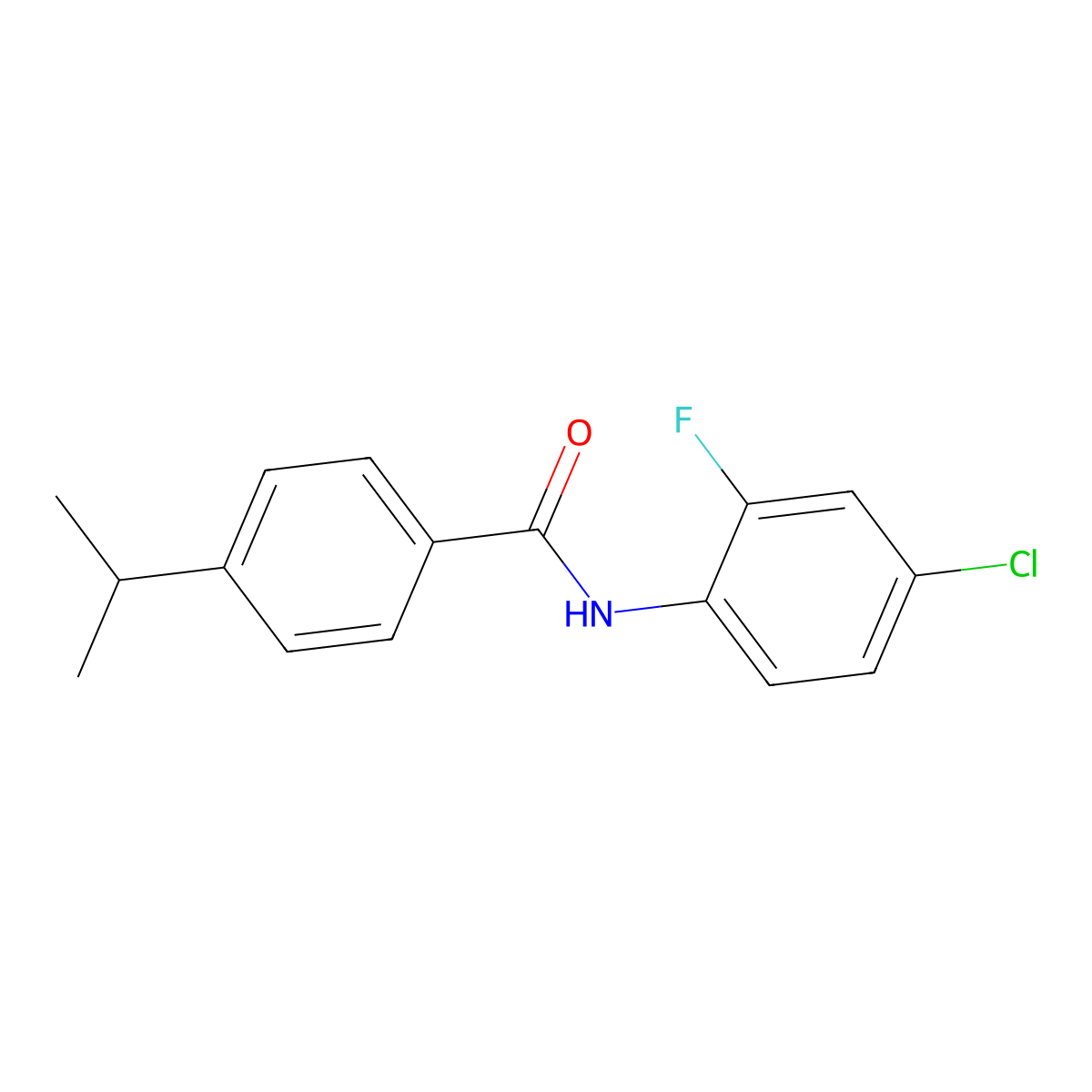 N-(4-chloro-2-fluorophenyl)-4-propan-2-ylbenzamide molecular structure, CAS 545438-08-2