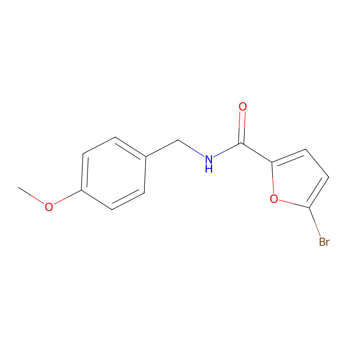 5-bromo-N-[(4-methoxyphenyl)methyl]furan-2-carboxamide molecular structure, CAS 545438-21-9