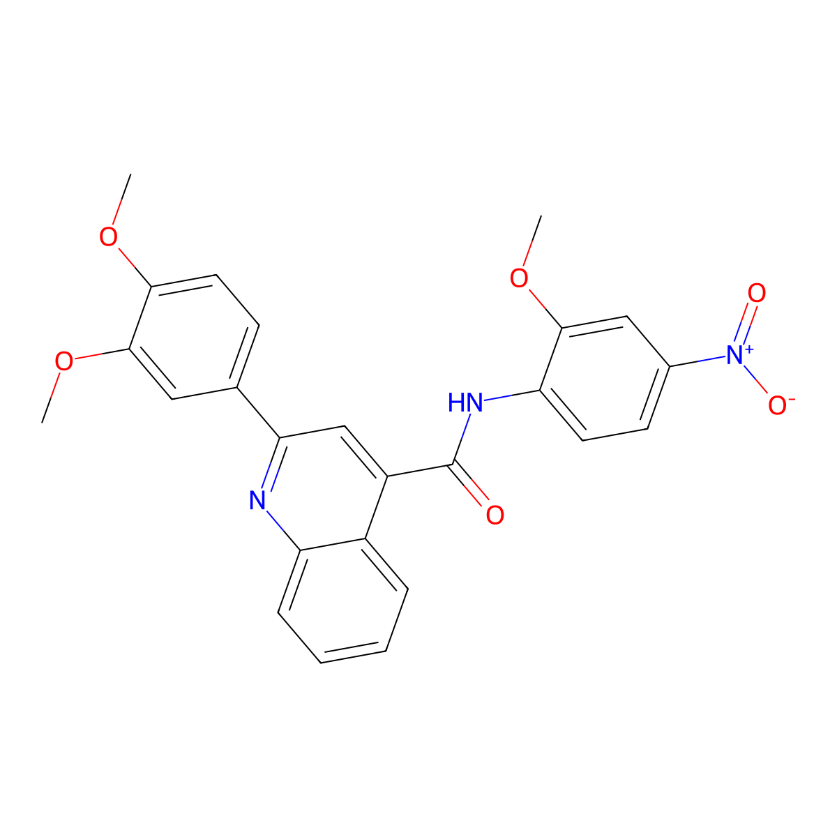 2-(3,4-dimethoxyphenyl)-N-(2-methoxy-4-nitrophenyl)quinoline-4-carboxamide molecular structure, CAS 545438-39-9