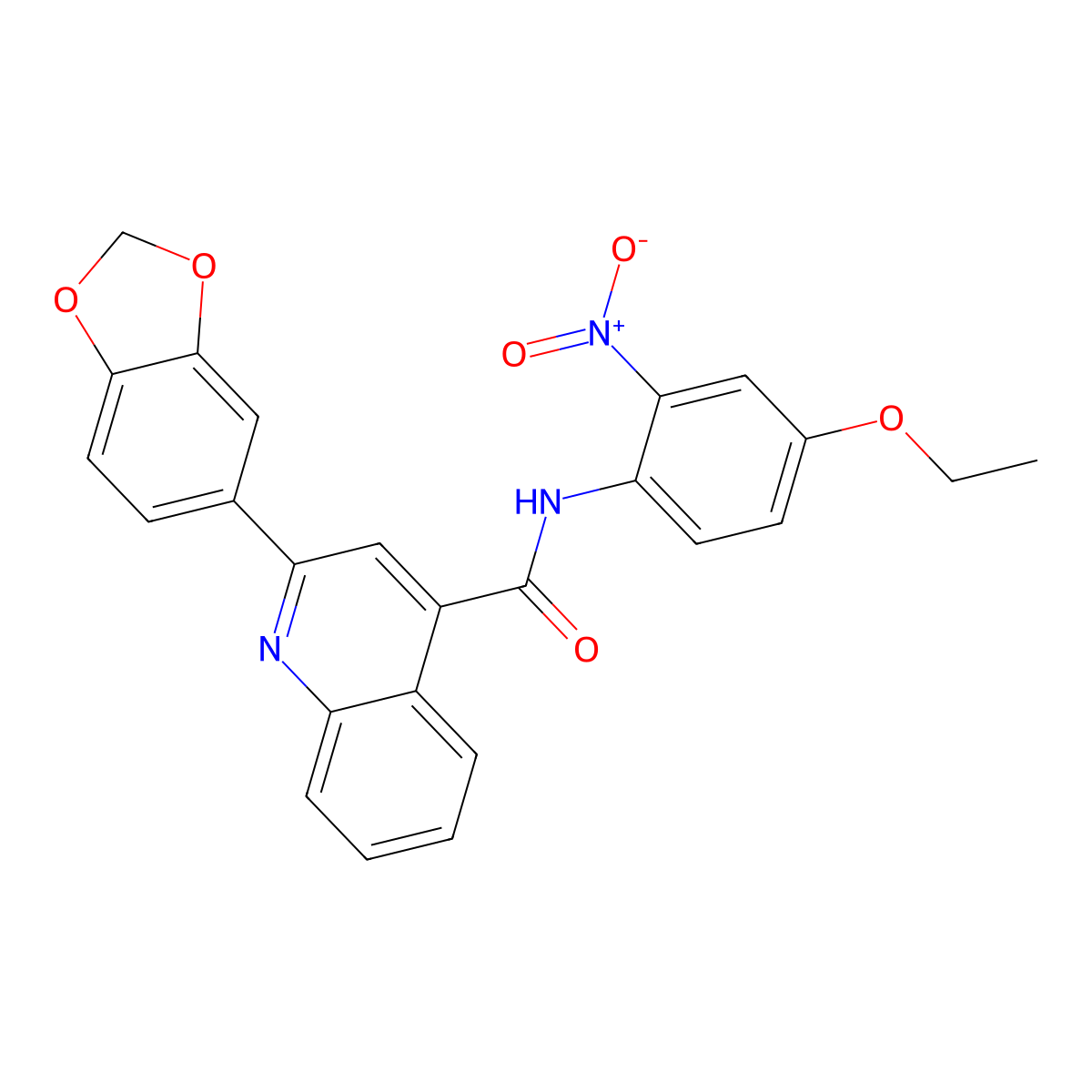 2-(1,3-benzodioxol-5-yl)-N-(4-ethoxy-2-nitrophenyl)quinoline-4-carboxamide molecular structure, CAS 545439-95-0