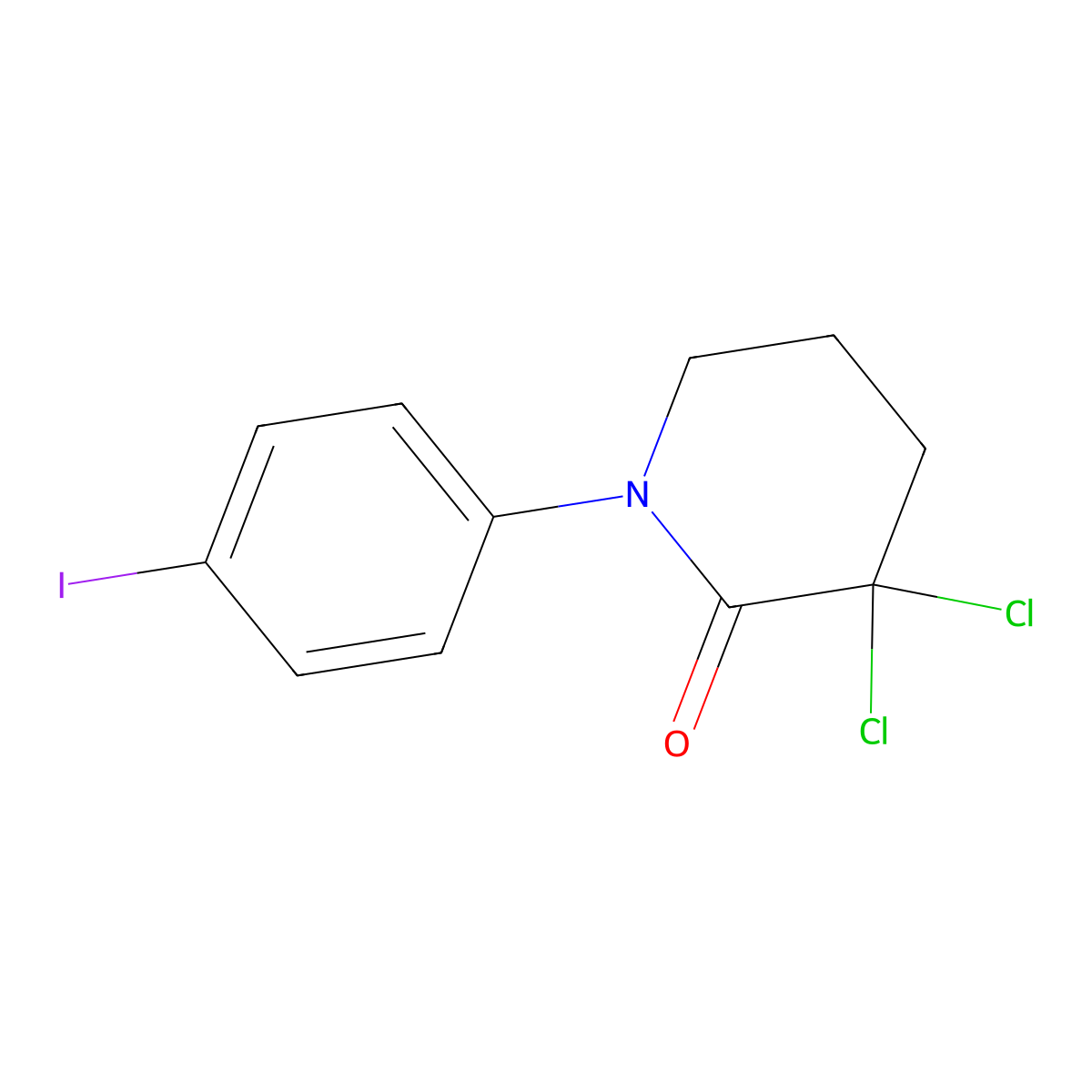 3,3-Dichloro-1-(4-iodophenyl)piperidin-2-one molecular structure, CAS 545445-10-1