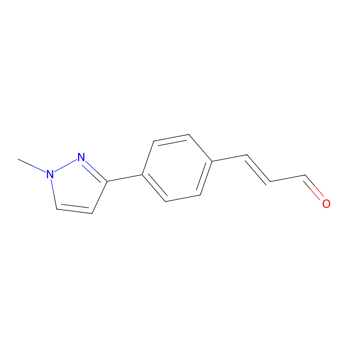(2E)-3-[4-(1-Methyl-1H-pyrazol-3-yl)phenyl]-2-propenal molecular structure, CAS 545445-46-3
