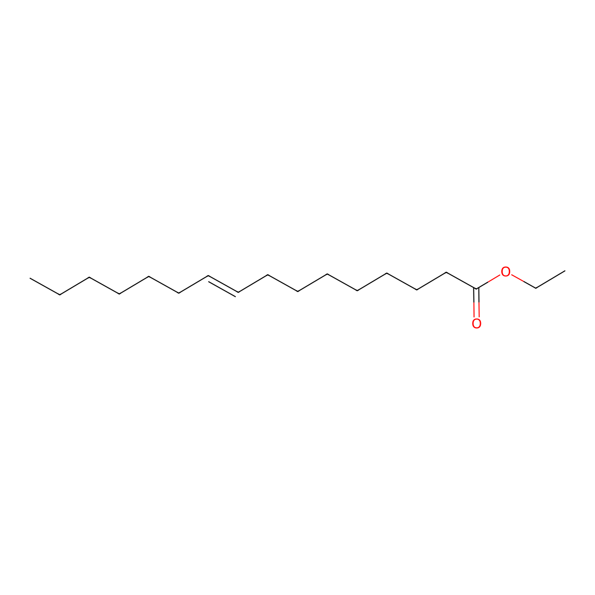 Ethyl 9-hexadecenoate molecular structure, CAS 54546-22-4