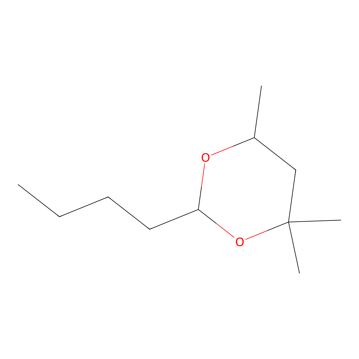 1,3-Dioxane, 2-butyl-4,4,6-trimethyl- molecular structure, CAS 54546-26-8