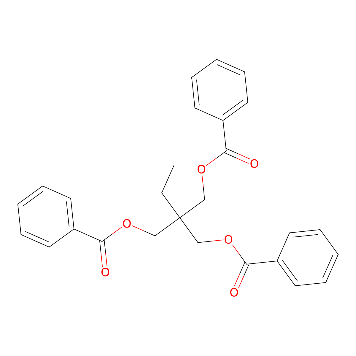 Trimethylolpropane tribenzoate molecular structure, CAS 54547-34-1