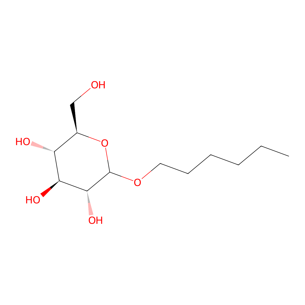 Hexyl D-glucoside molecular structure, CAS 54549-24-5