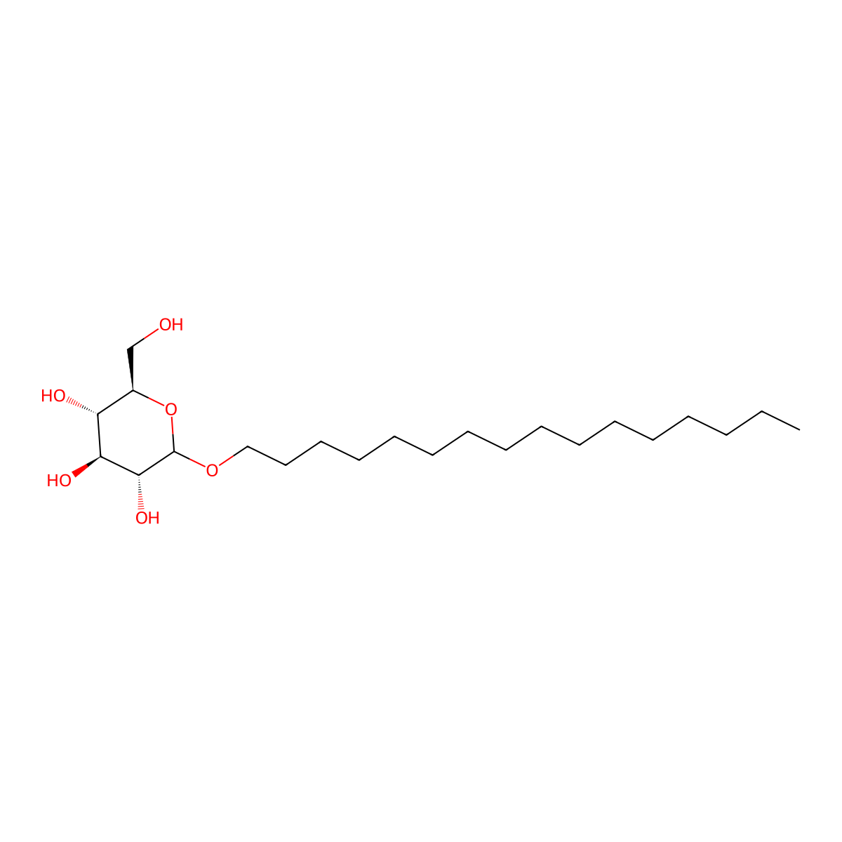 Hexadecyl D-glucopyranoside molecular structure, CAS 54549-27-8