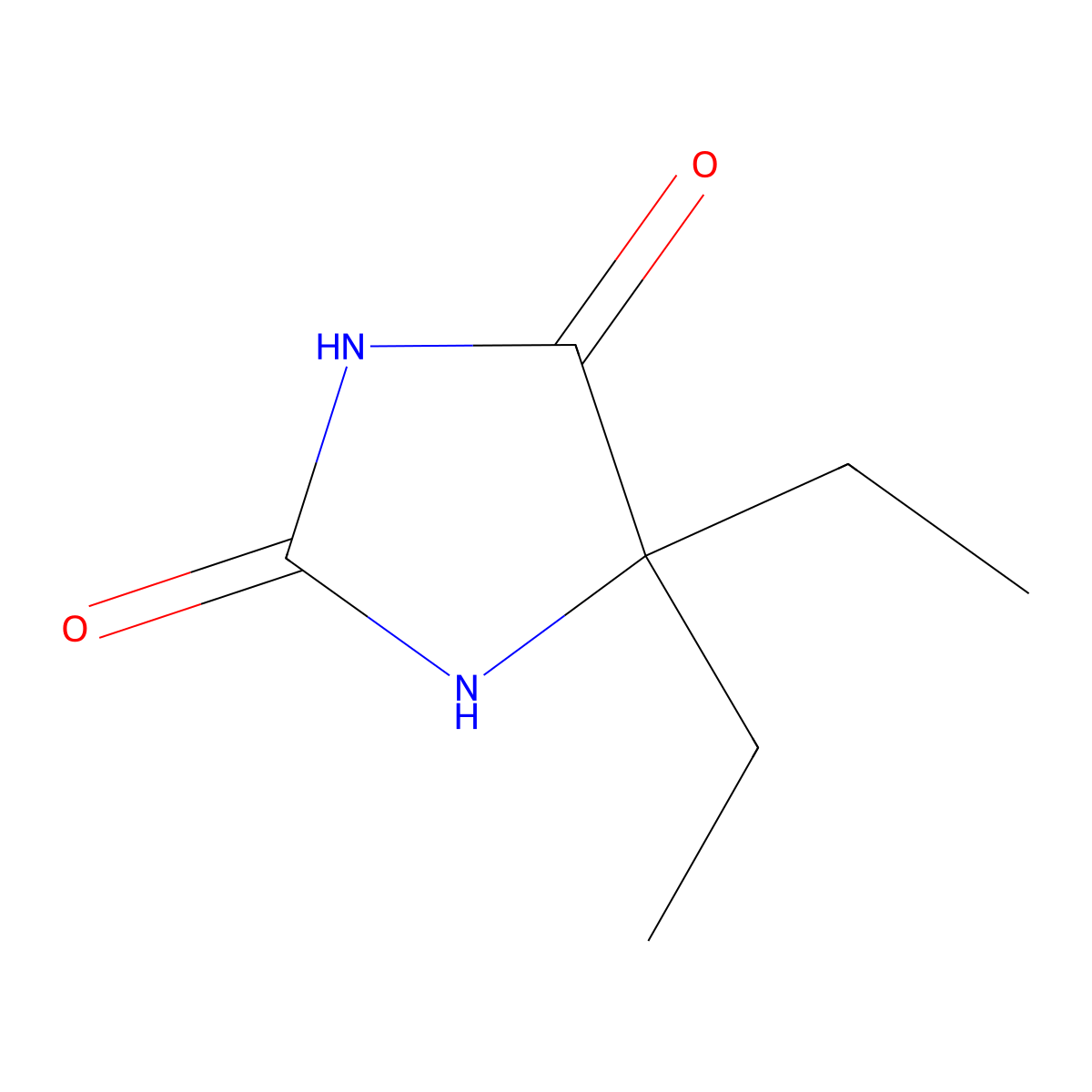 5,5-Diethylhydantoin molecular structure, CAS 5455-34-5