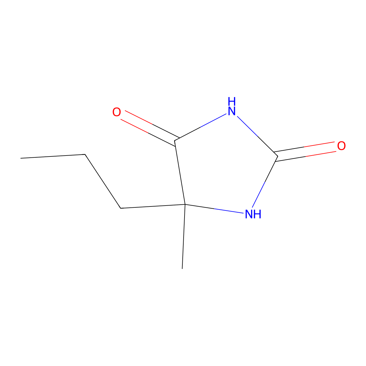 5-Methyl-5-propylimidazolidine-2,4-dione molecular structure, CAS 5455-36-7