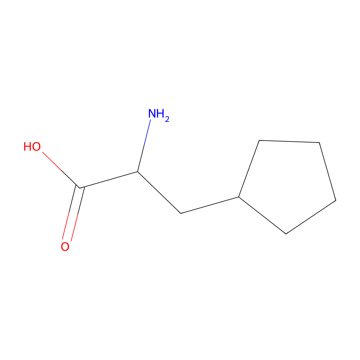 2-Amino-3-cyclopentylpropanoic acid molecular structure, CAS 5455-46-9