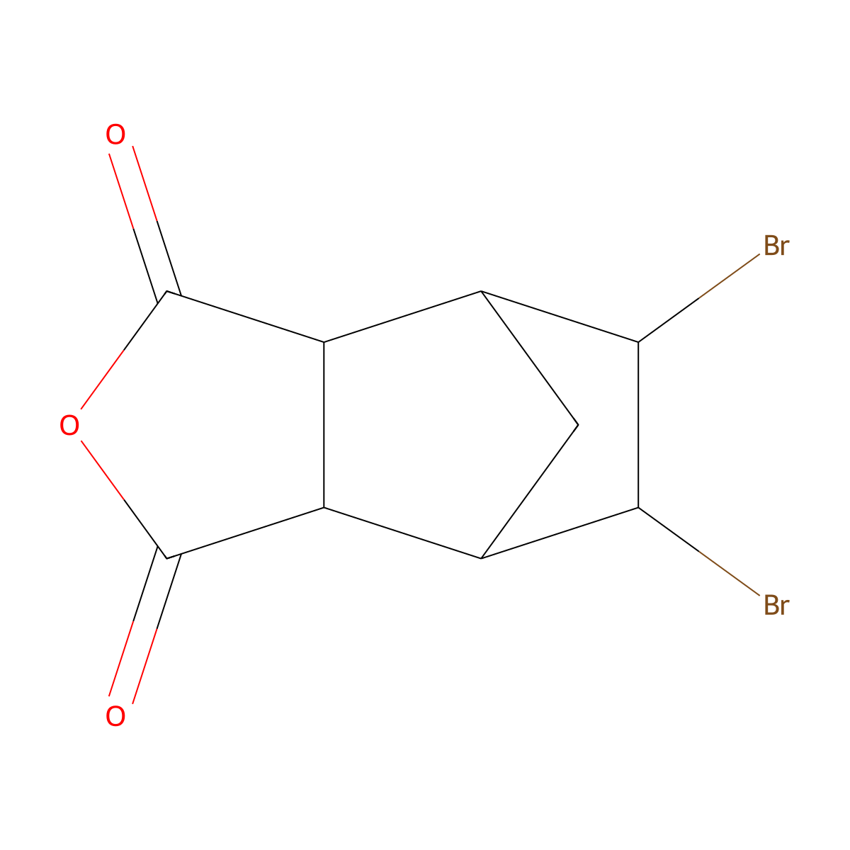 4,7-Methanoisobenzofuran-1,3-dione, 5,6-dibromohexahydro- molecular structure, CAS 5455-81-2