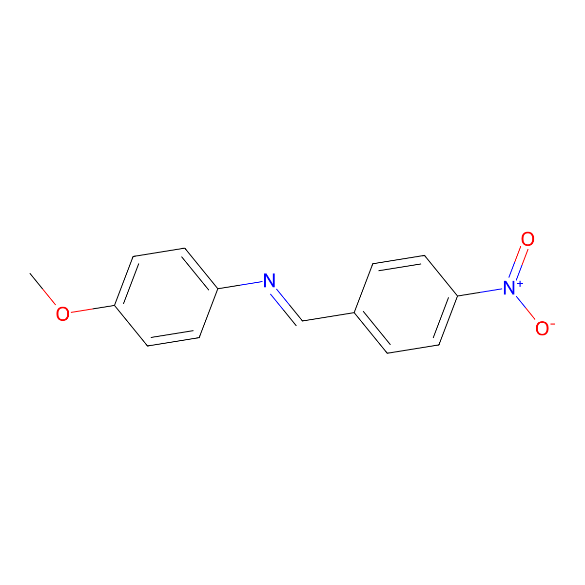N-(4-methoxyphenyl)-1-(4-nitrophenyl)methanimine molecular structure, CAS 5455-87-8