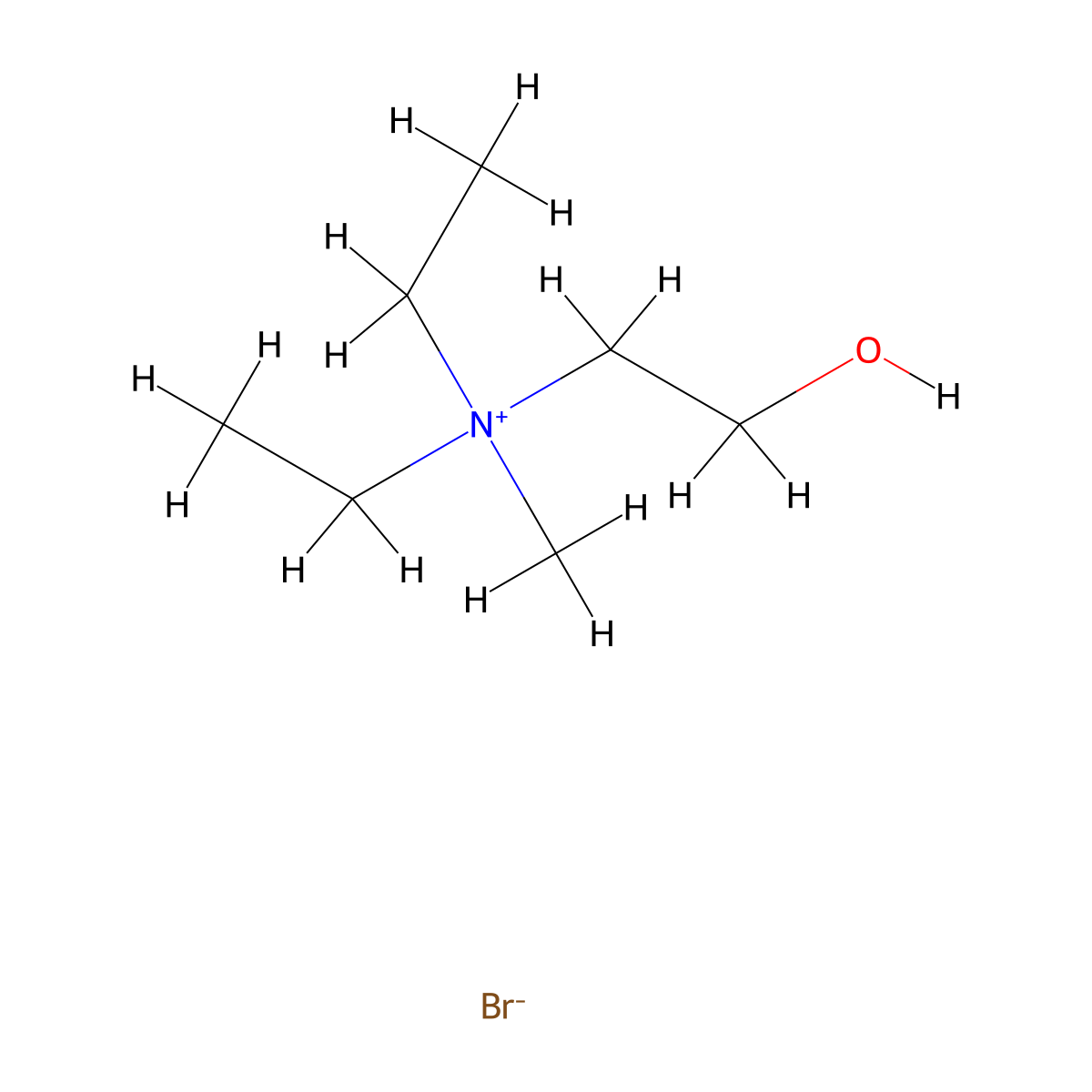 N,N-Diethyl-2-hydroxy-N-methylethan-1-aminium bromide molecular structure, CAS 5455-95-8