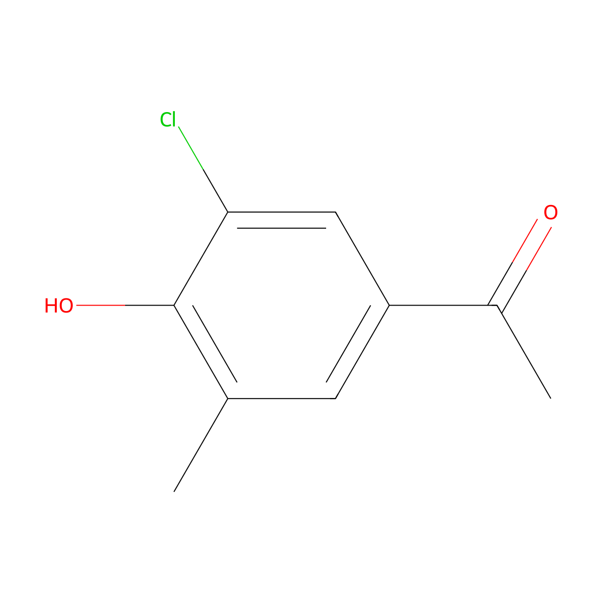 1-(3-Chloro-4-hydroxy-5-methylphenyl)ethanone molecular structure, CAS 54556-95-5