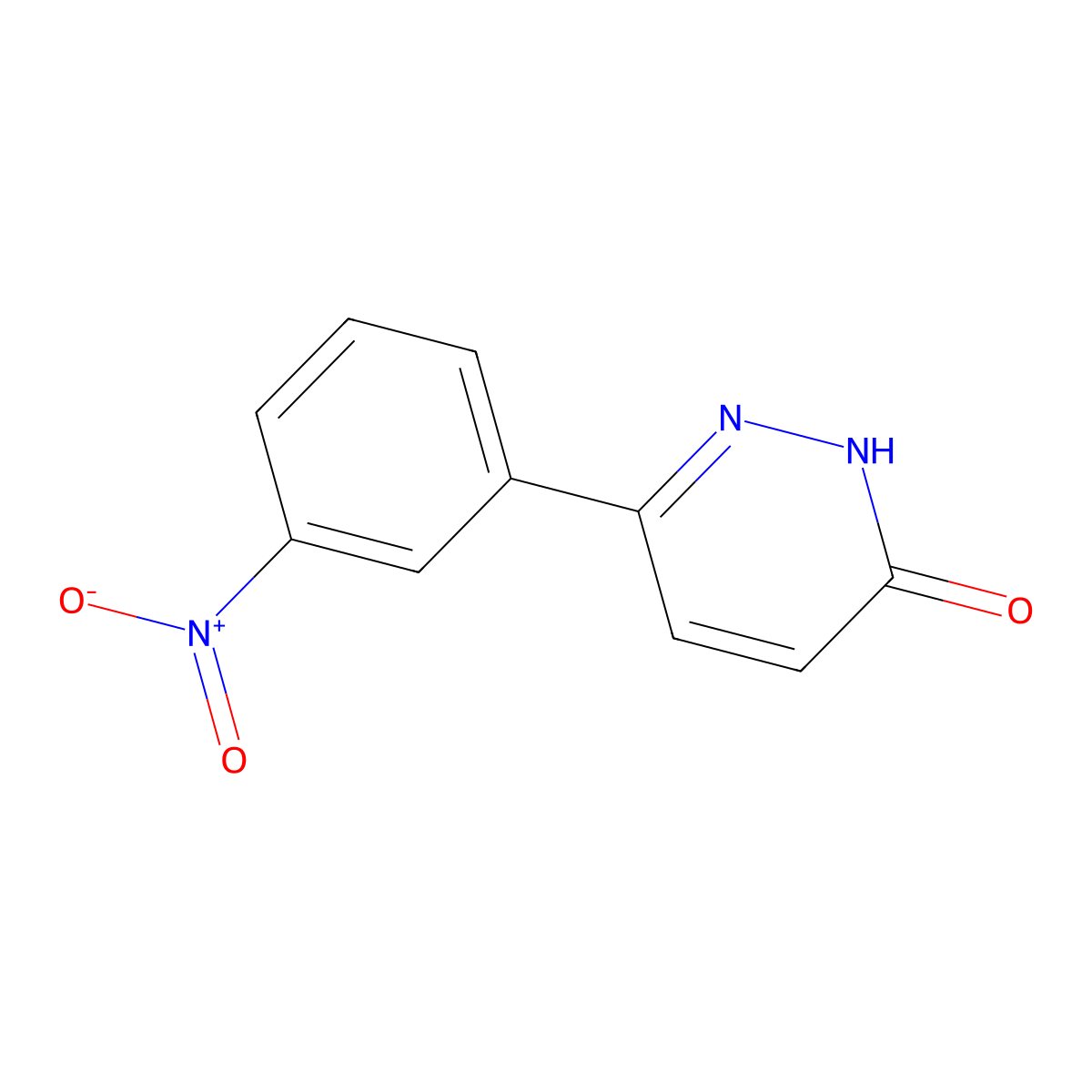 6-(3-Nitrophenyl)-2,3-dihydropyridazin-3-one molecular structure, CAS 54558-01-9