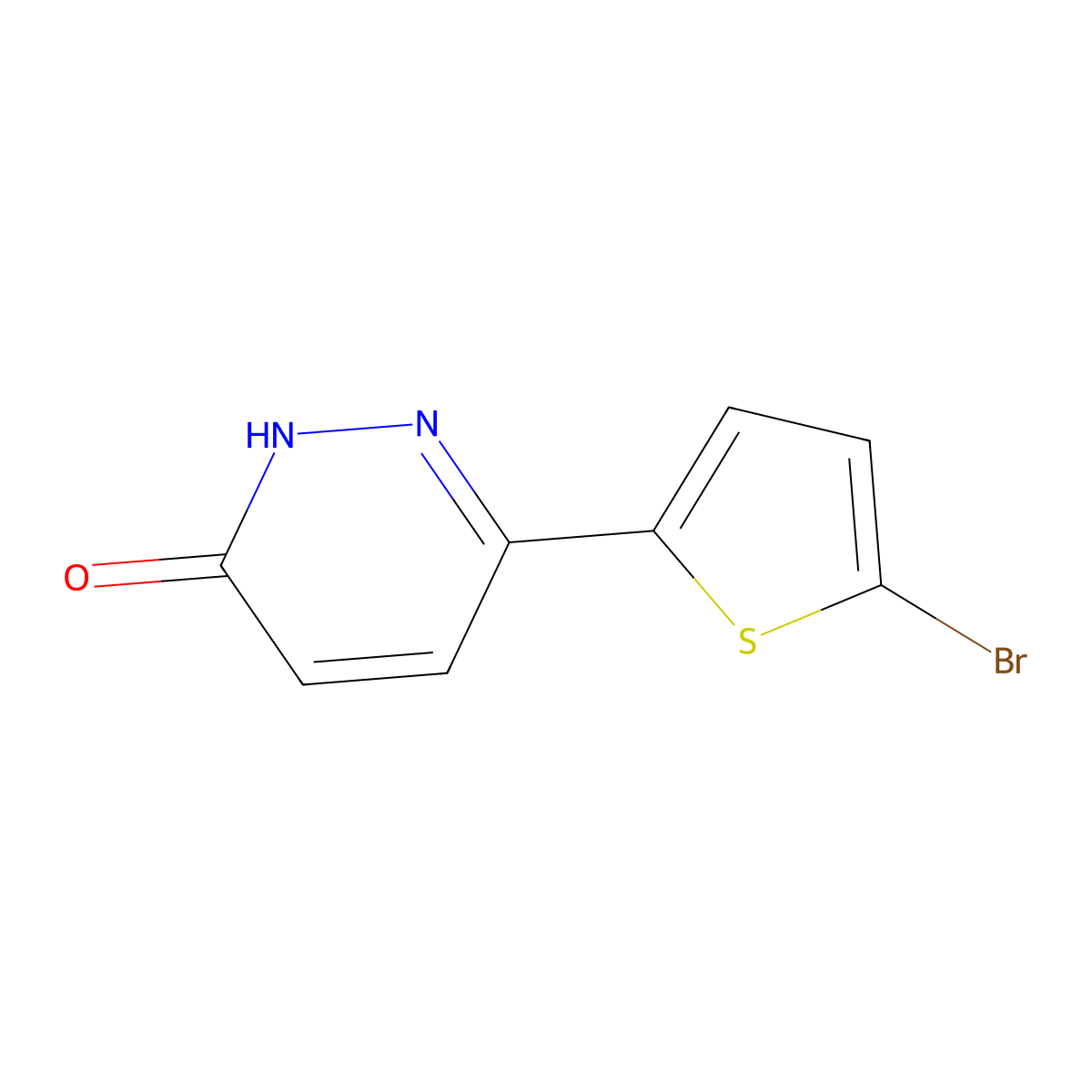 6-(5-Bromothiophen-2-yl)-2,3-dihydropyridazin-3-one molecular structure, CAS 54558-08-6