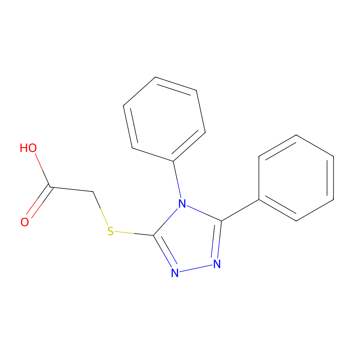 2-((4,5-diphenyl-4H-1,2,4-triazol-3-yl)sulfanyl)acetic acid molecular structure, CAS 54559-45-4