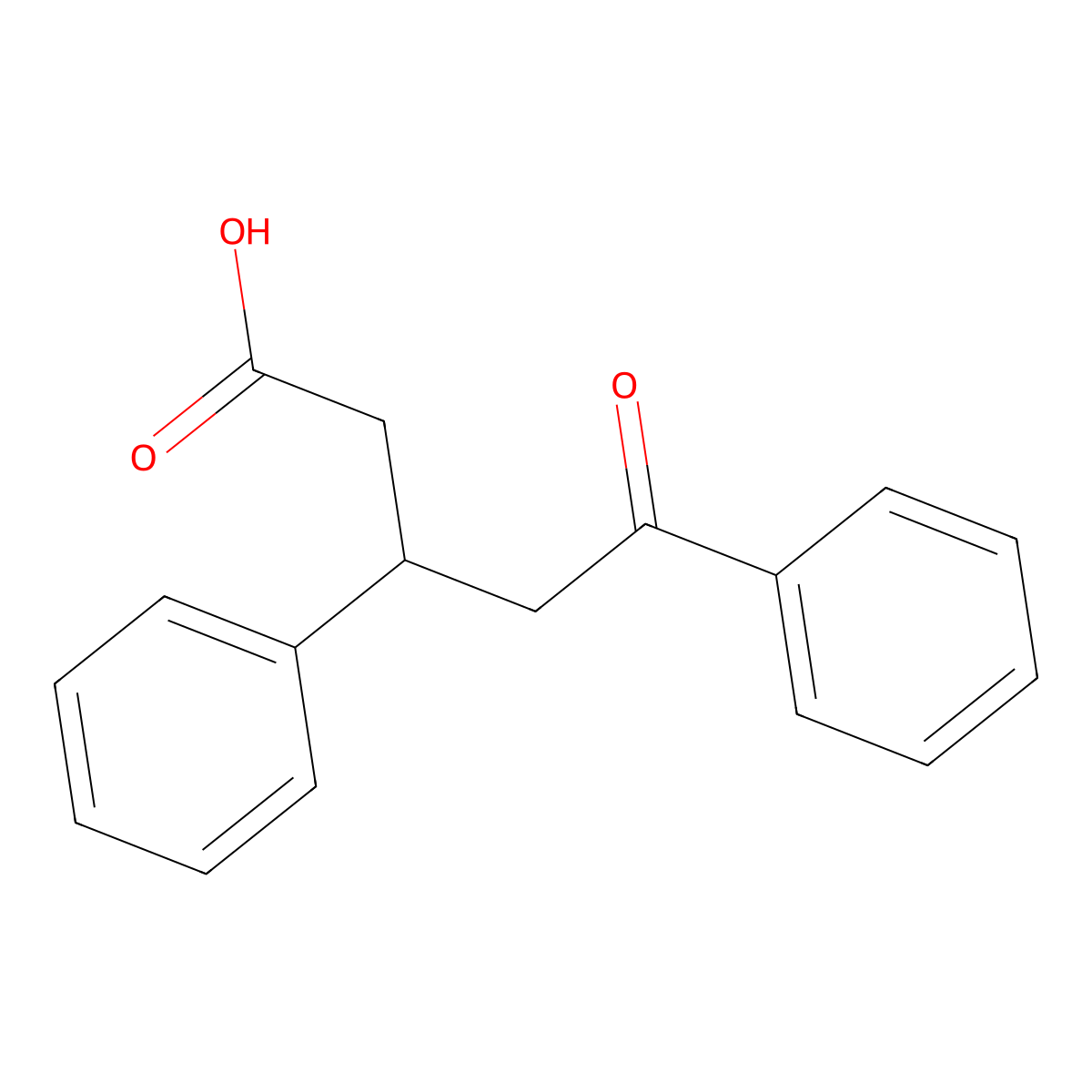 5-Oxo-3,5-diphenylpentanoic acid molecular structure, CAS 5456-53-1