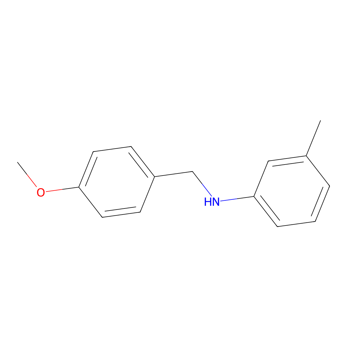 N-((4-Methoxyphenyl)methyl)-3-methylaniline molecular structure, CAS 5456-64-4