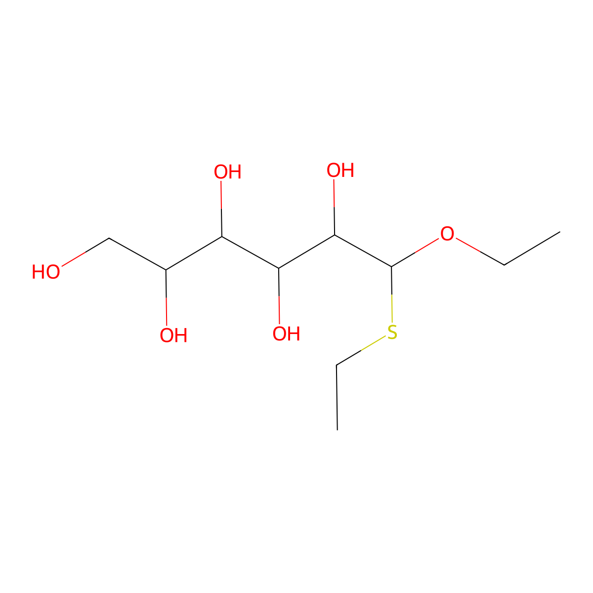 6-Ethoxy-6-ethylsulfanylhexane-1,2,3,4,5-pentol molecular structure, CAS 5456-67-7