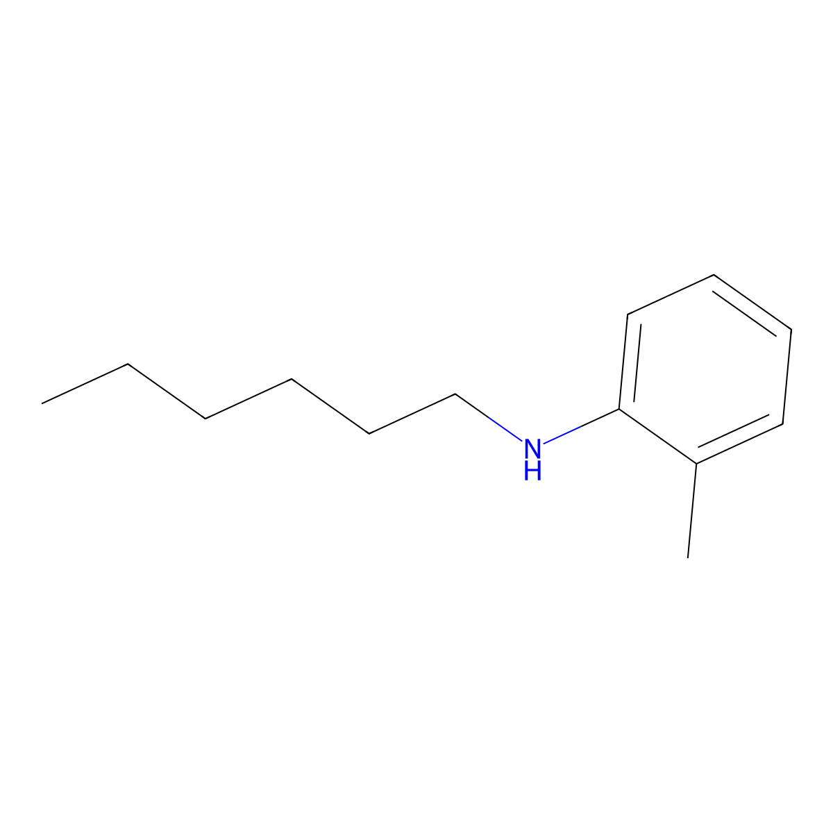 N-hexyl-2-methylaniline molecular structure, CAS 54560-76-8