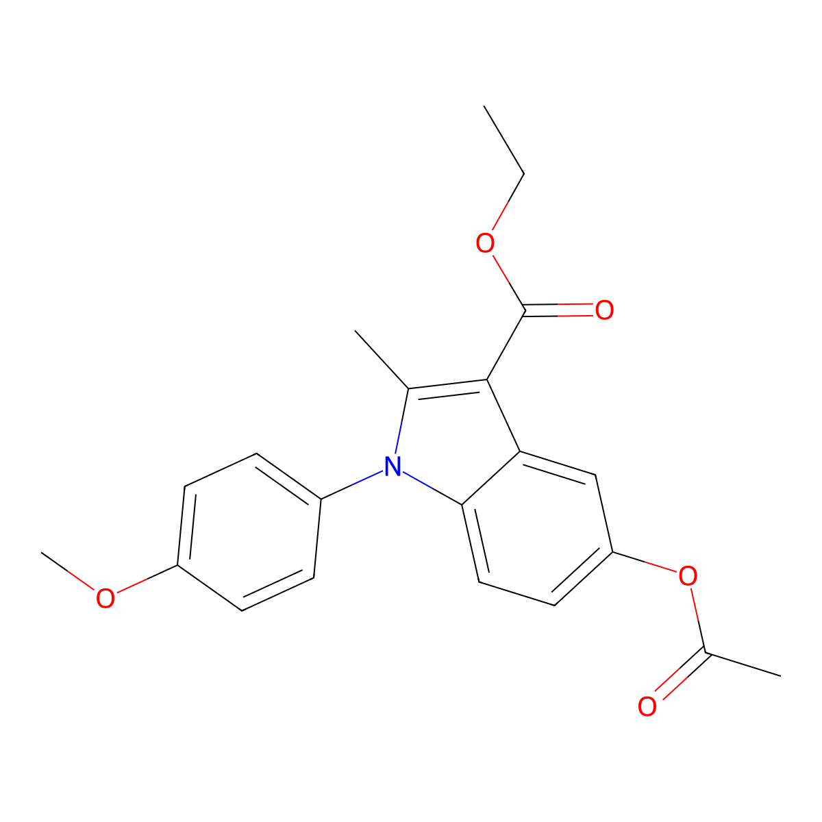 ethyl 5-(acetyloxy)-1-(4-methoxyphenyl)-2-methyl-1H-indole-3-carboxylate molecular structure, CAS 54568-96-6