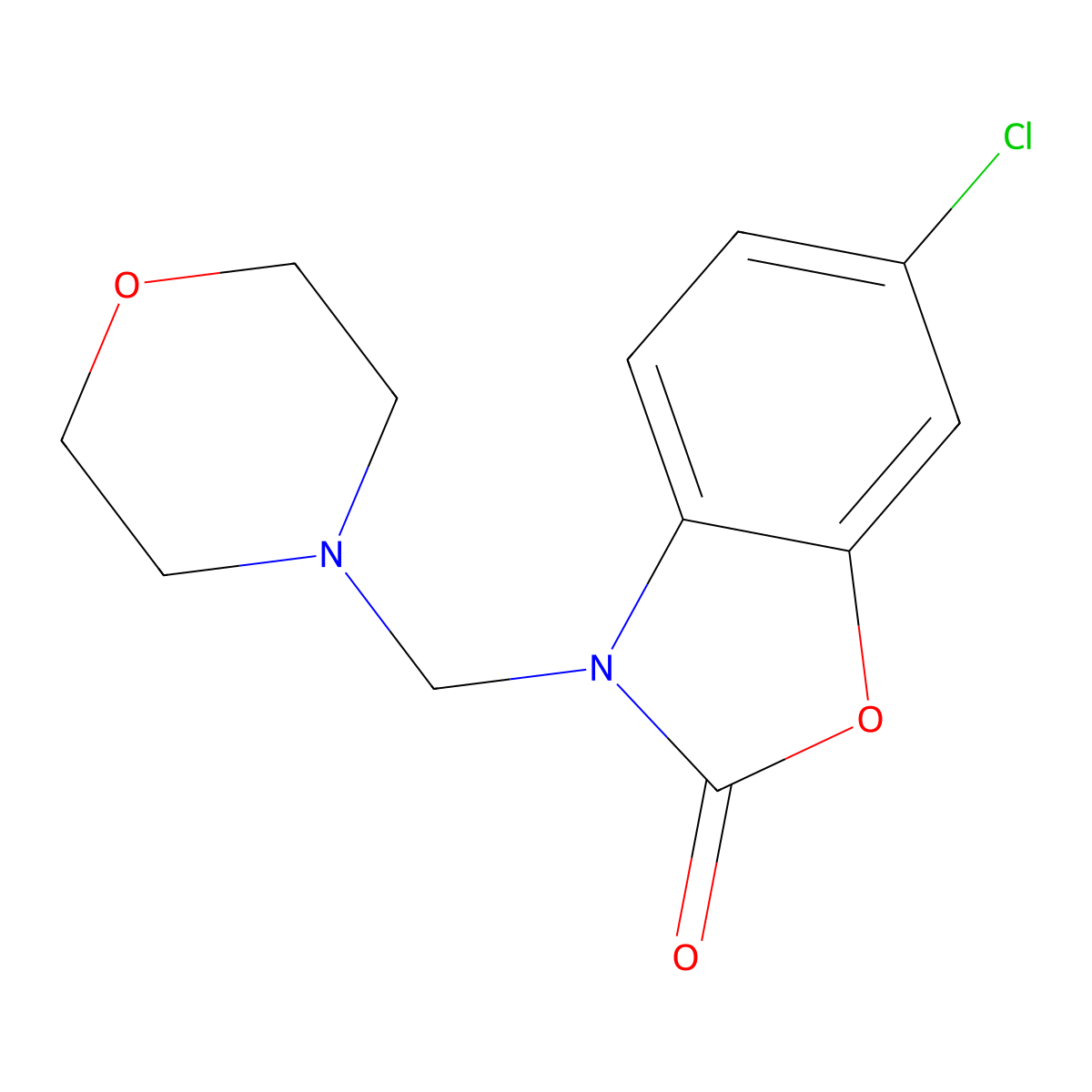 6-chloro-3-(morpholinomethyl)benzo[d]oxazol-2(3H)-one molecular structure, CAS 54569-54-9