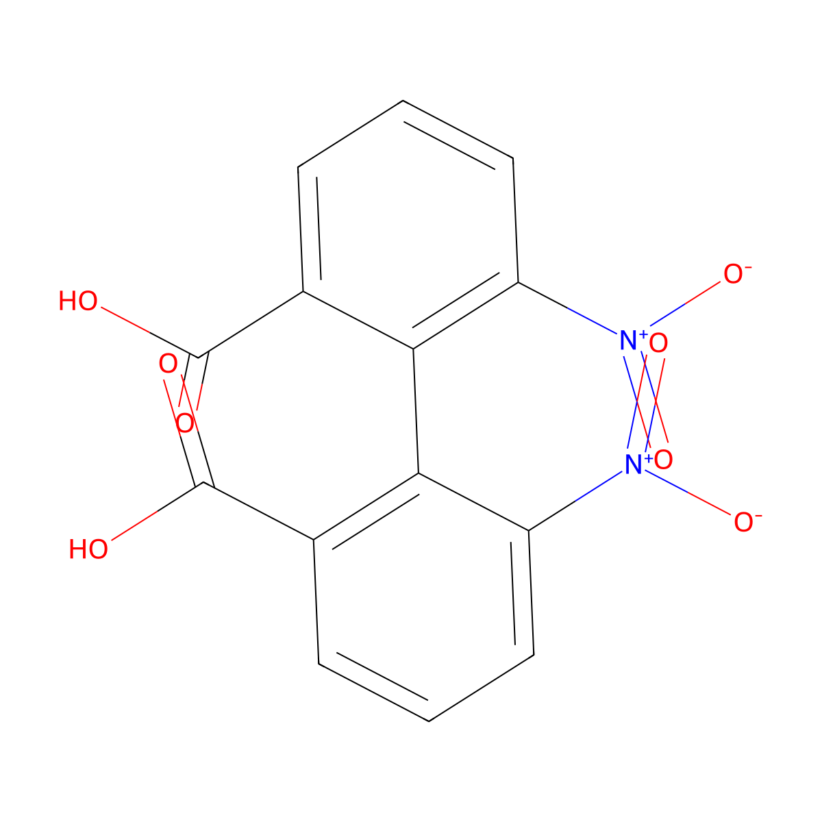 6,6'-Dinitro(1,1'-biphenyl)-2,2'-dicarboxylic acid molecular structure, CAS 5457-32-9