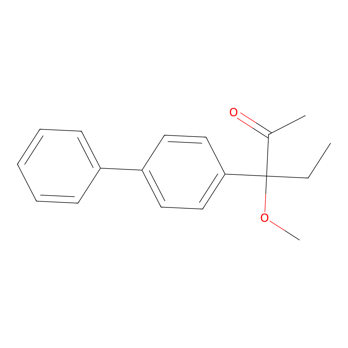 3-(Biphenyl-4-yl)-3-methoxypentan-2-one molecular structure, CAS 5457-34-1