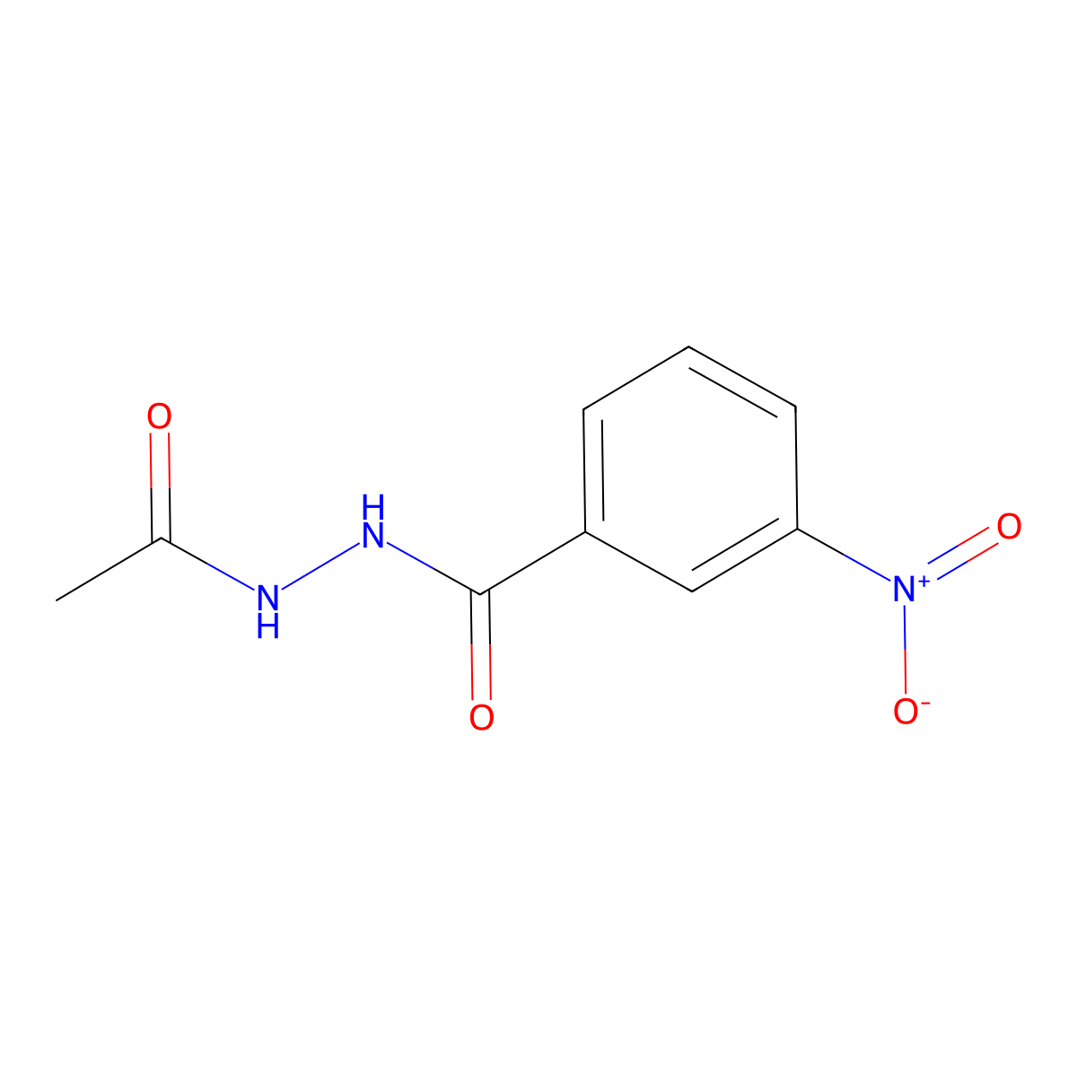 Benzoic acid, 3-nitro-, 2-acetylhydrazide molecular structure, CAS 54571-03-8