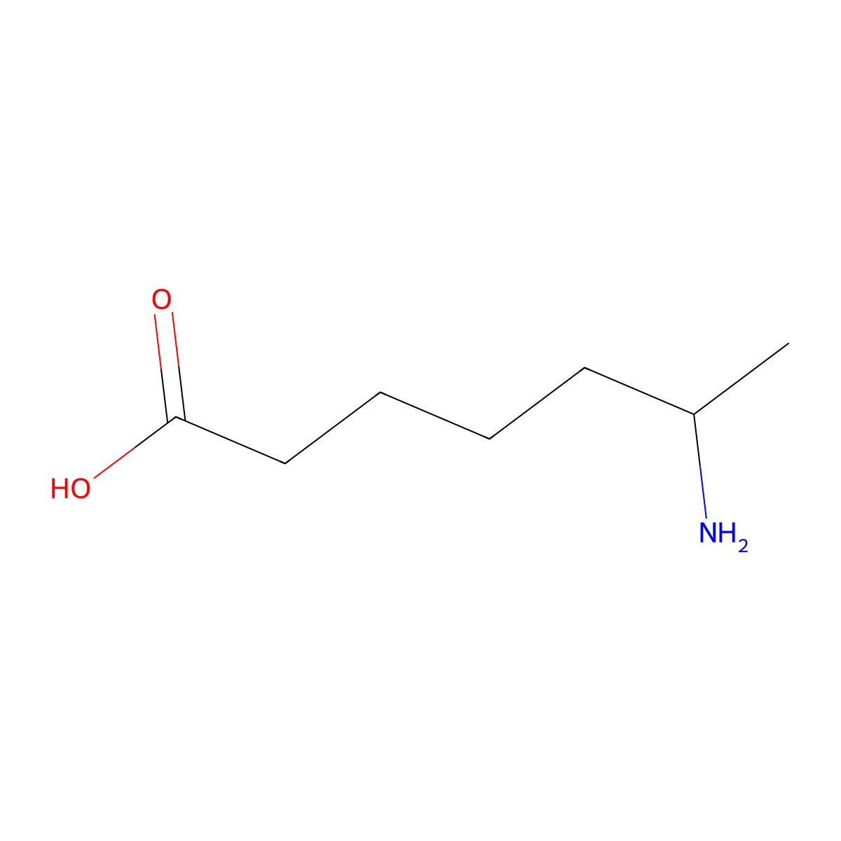 6-Aminoheptanoic acid molecular structure, CAS 54572-28-0