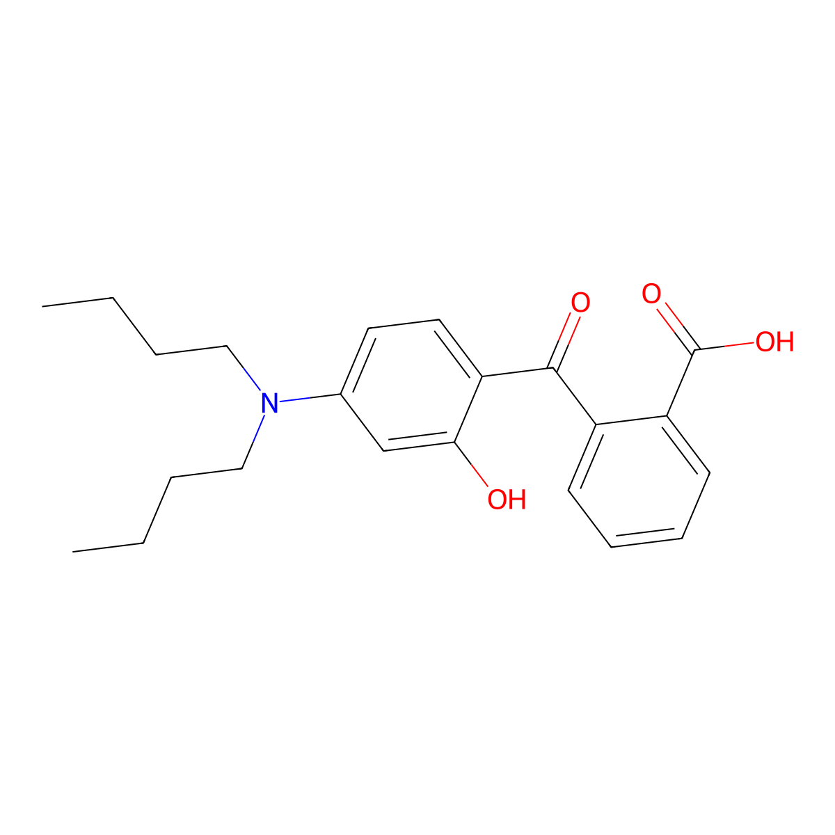 2-[4-(Dibutylamino)-2-hydroxybenzoyl]benzoic acid molecular structure, CAS 54574-82-2