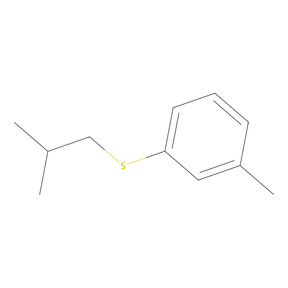 1-Methyl-3-((2-methylpropyl)thio)benzene molecular structure, CAS 54576-36-2