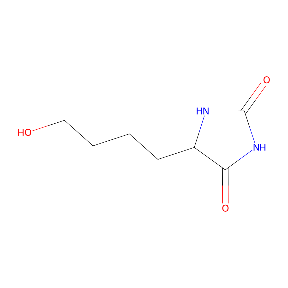2,4-Imidazolidinedione, 5-(4-hydroxybutyl)- molecular structure, CAS 5458-06-0