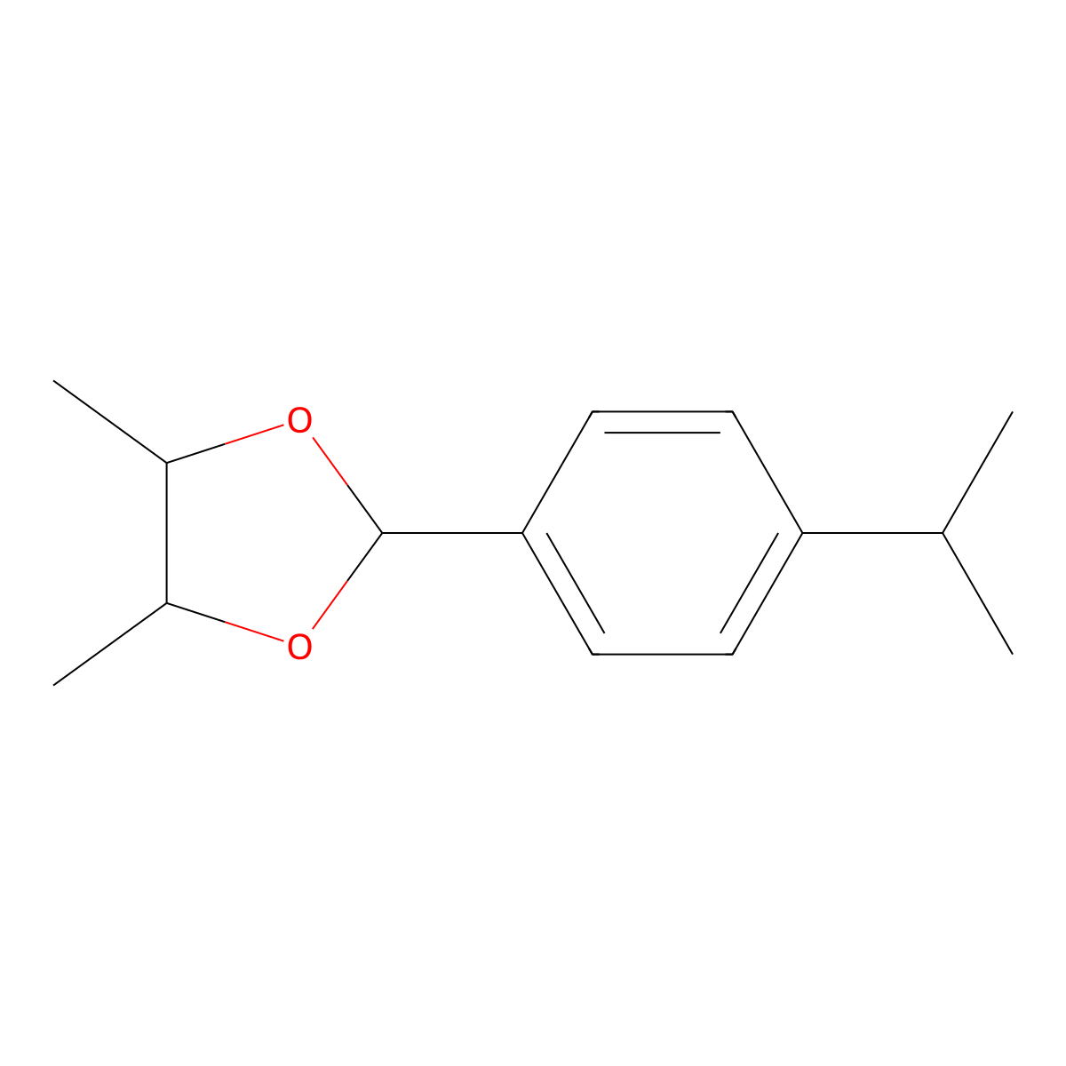 4,5-Dimethyl-2-[4-(propan-2-yl)phenyl]-1,3-dioxolane molecular structure, CAS 5458-32-2