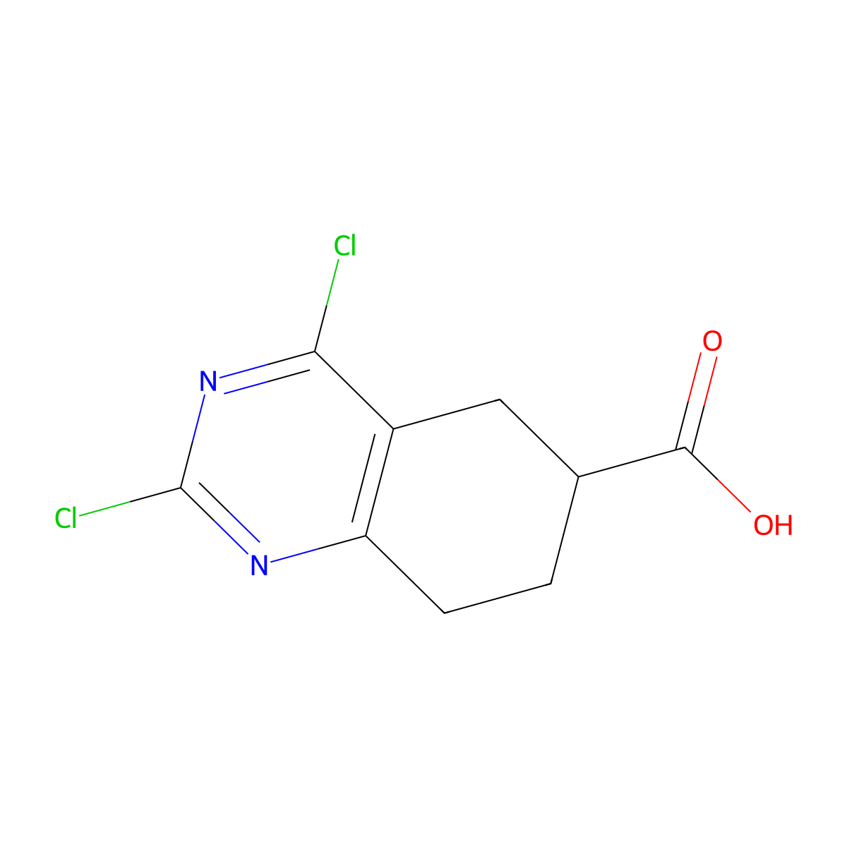 2,4-Dichloro-5,6,7,8-tetrahydroquinazoline-6-carboxylic acid molecular structure, CAS 5458-56-0