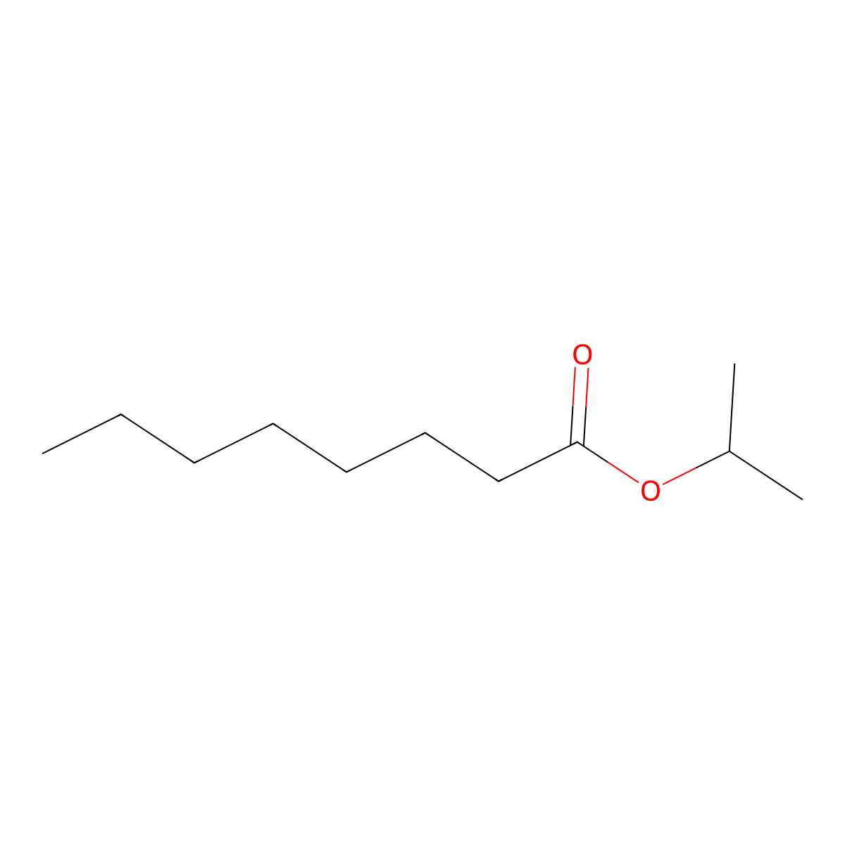 Isopropyl caprylate molecular structure, CAS 5458-59-3