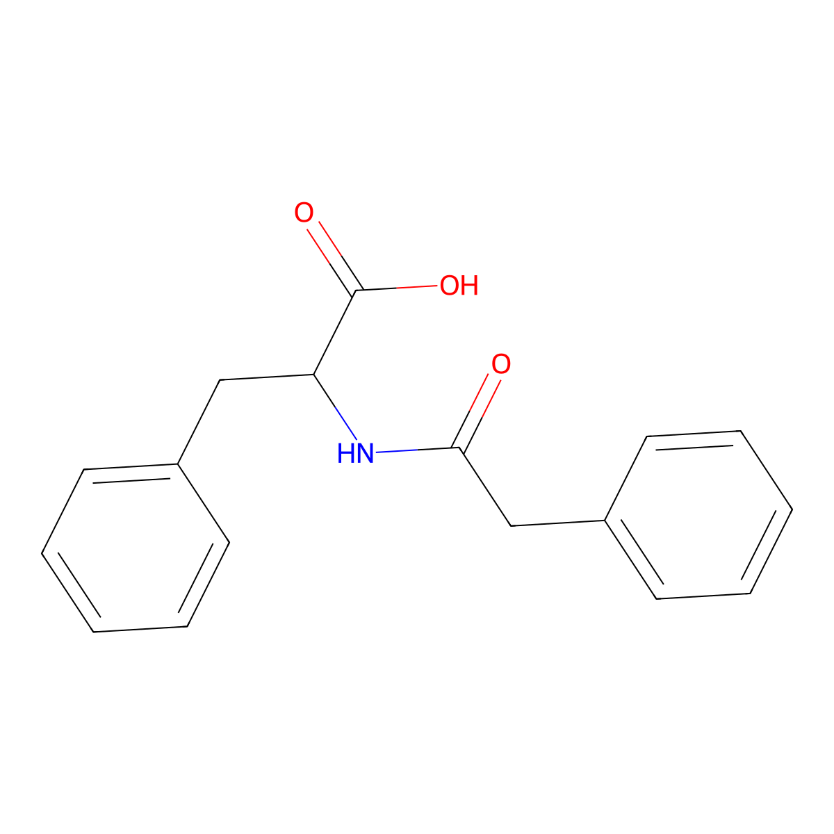 N-(Phenylacetyl)-L-phenylalanine molecular structure, CAS 54582-05-7