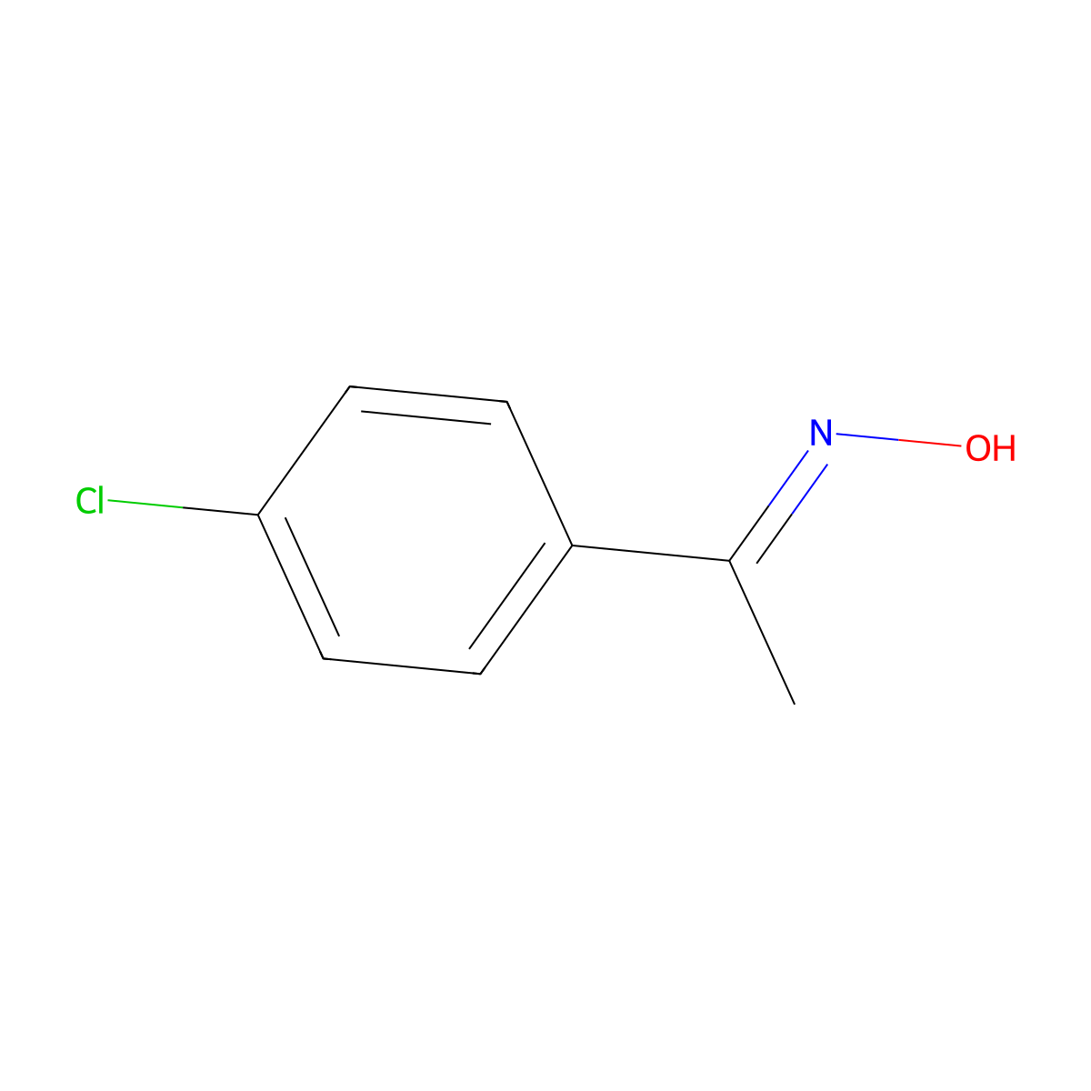 1-(4-Chlorophenyl)-1-ethanone oxime molecular structure, CAS 54582-24-0